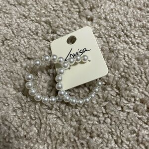 Lovisa White Pearl Hoop Earrings